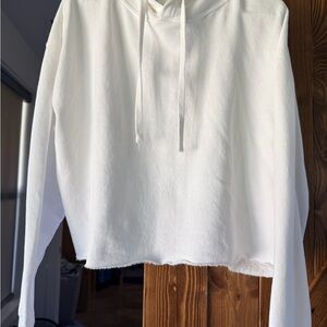 White Cropped Hoodie